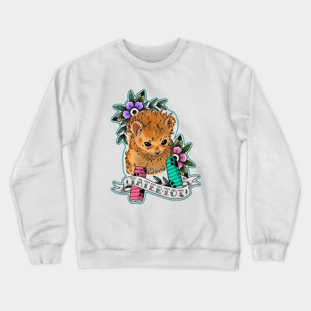 Tater Tot Cat Churn Crewneck Sweatshirt by shieldjohan